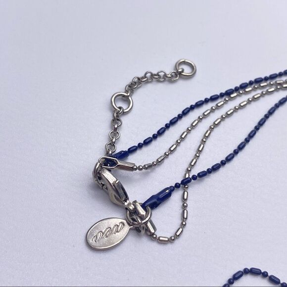 American Eagle Layered Long rhinestones Star necklace blue silver dainty blue‎ - Picture 4 of 6